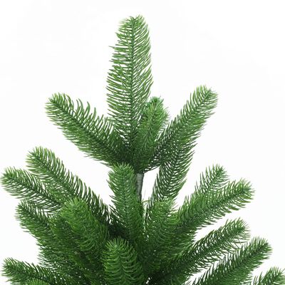 vidaXL Osvetlený umelý vianočný stromček s guľami 180 cm, zelený