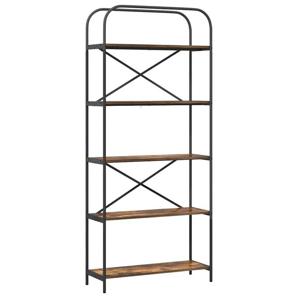 vidaXL Reg&aacute;l na knihy Dymov&aacute; dub 80 x 30 x 183 cm Kompozitn&eacute; drevo