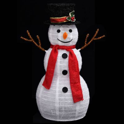 vidaXL LED vianočná dekorácia snehuliak luxusná látka 60 cm