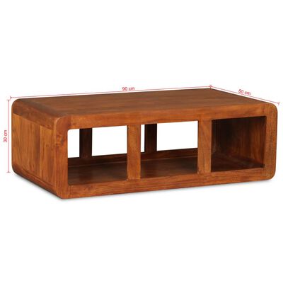 vidaXL Konferenčný stolík, drevený masív s medovým náterom 90x50x30 cm