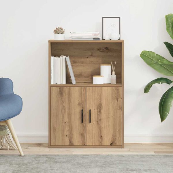 vidaXL Knižnica dub artisan 60x24x85 cm kompozitné drevo