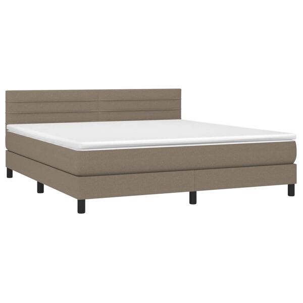 vidaXL Posteľn&yacute; r&aacute;m boxspring s matracom sivohned 160x200 cm l&aacute;tka