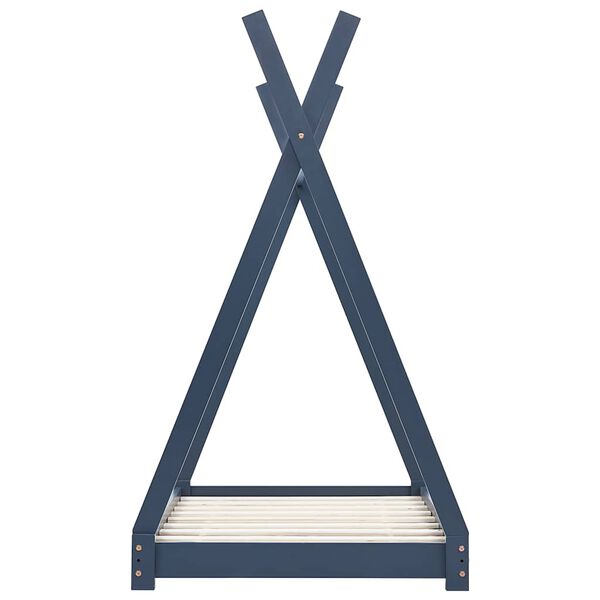 vidaXL Detsk&yacute; posteľn&yacute; r&aacute;m siv&yacute; 80x160 cm borovicov&yacute; mas&iacute;v