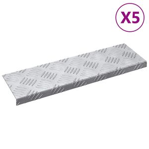 vidaXL Schodov&yacute; ro&scaron;t 5 ks 60 x 18 x 2,5 cm Strieborn&aacute; Hlin&iacute;k