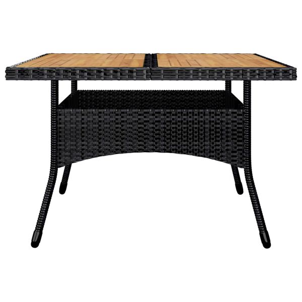 vidaXL 9-dielna záhradná jedálenská súprava polyratan a akáciové drevo čierna