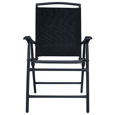 vidaXL Skladacie záhradné stoličky 2 ks, textilén, čierne