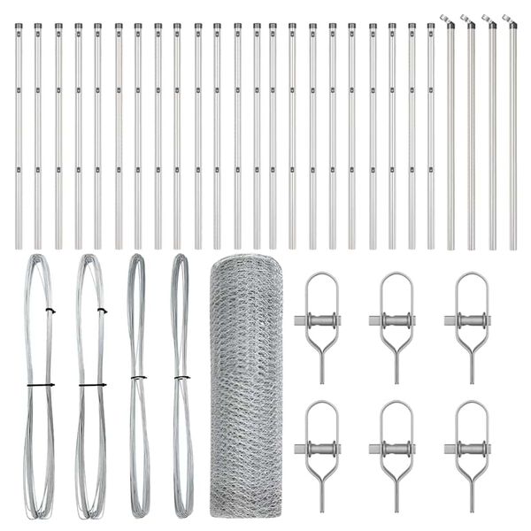 vidaXL Stĺp na plot. Strieborn&aacute; 50 x 0,8 m (13 mm sieť) Oceľ