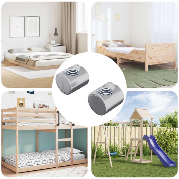 vidaXL Z&aacute;tky 2 pcs Strieborn&aacute; M6 x 12 mm Kov