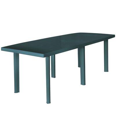 vidaXL Záhradný stôl, zelený 210x96x72 cm, plast
