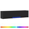 vidaXL TV skriňa s LED 165 x 34 x 40 cm Čierny Kon&scaron;truovan&eacute; drevo