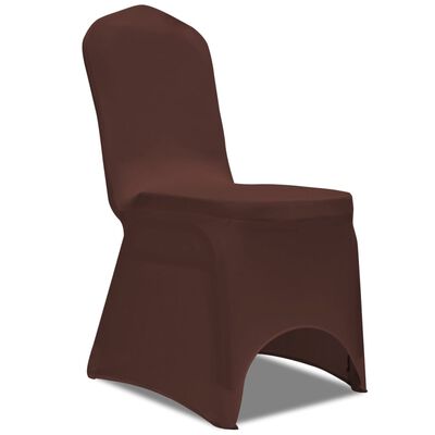 vidaXL Naťahovací návlek na stoličku, 4 ks, hnedý