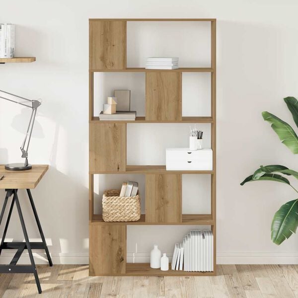 vidaXL Knižnica 5 pol&iacute;c dub artisan 80,5x23,5x162,5cm kompozitn&eacute; drevo