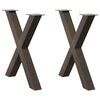 vidaXL Nohy k jed&aacute;lensk&eacute;mu stolu v tvare X, 2 ks, pr&iacute;rodn&aacute; oceľ, 80 x (72-73) cm, oceľ