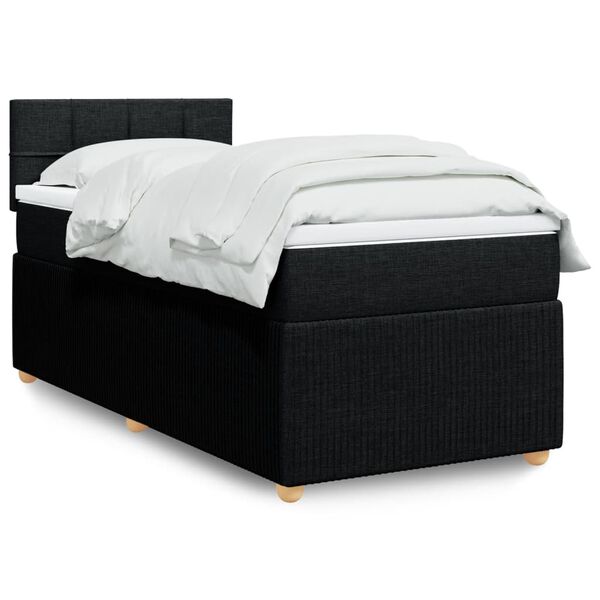 vidaXL Posteľn&yacute; r&aacute;m boxspring s matracom čierny 80x200 cm l&aacute;tka