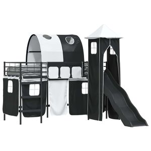 vidaXL R&aacute;m poschodovej postele pre deti Čierna 74,5 x 190 cm Kov