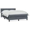 vidaXL Posteľn&yacute; r&aacute;m boxspring s matracom tmavosiv&yacute; 140x210 cm zamat