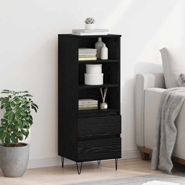 vidaXL Highboard Čierny dub 40 x 36 x 110 cm Kompozitn&eacute; drevo