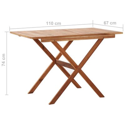 vidaXL Záhradný stôl 110x67x74 cm, akáciový masív