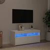 vidaXL TV skrinka s LED svetlami biela 90x35x40 cm