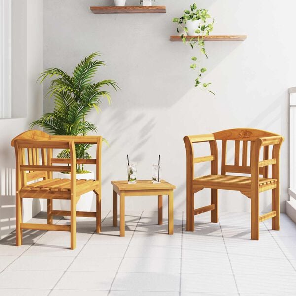 vidaXL S&uacute;prava pohoviek s ružou do z&aacute;hrady 3 pcs Pr&iacute;rodn&aacute;