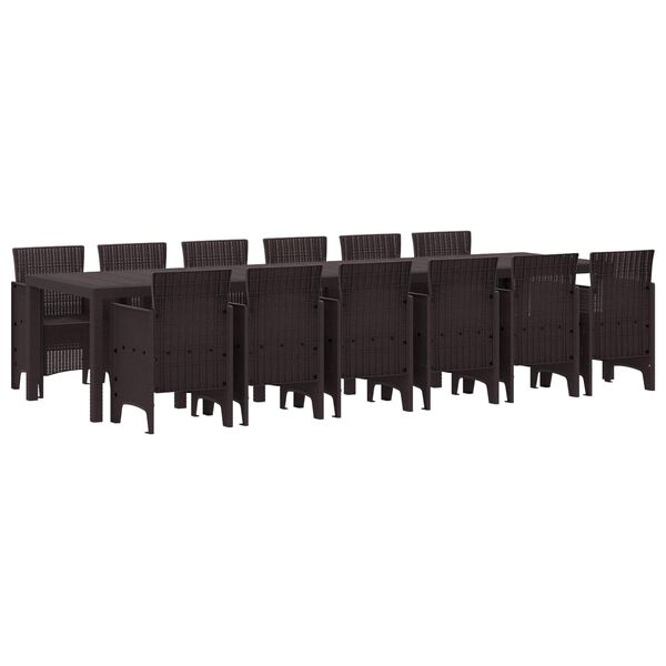 vidaXL Z&aacute;hradn&yacute; jed&aacute;lensk&yacute; set 13 pcs Hned&aacute; Polt ratan