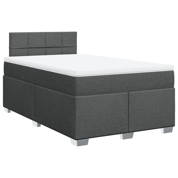 vidaXL Boxspring posteľ s matracom, tmavosiv&aacute; 120x190 cm, l&aacute;tka