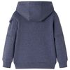 Detská mikina s kapucňou a zipsom tmavomodrá melanž 92