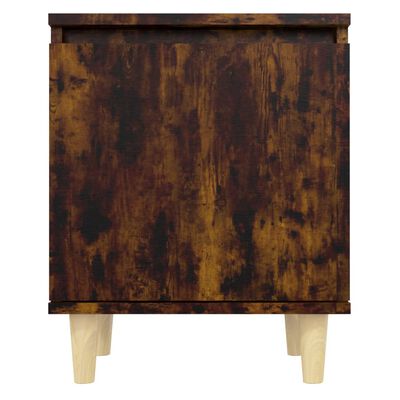 vidaXL Nočné stolíky s drevenými nohami 2 ks tmavý dub 40x30x50 cm