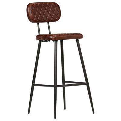 vidaXL Barové stoličky 2 ks, hnedé, pravá koža
