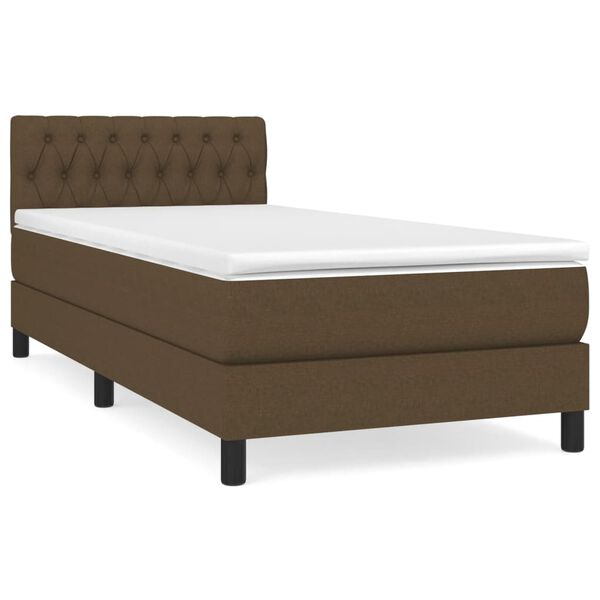 vidaXL Boxspring posteľ s matracom tmavohned&aacute; 90x190 cm l&aacute;tka