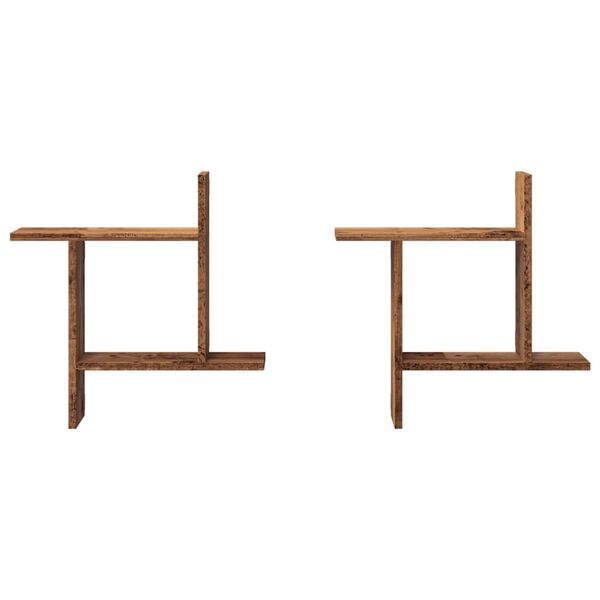 vidaXL Nástenné police 2 ks staré drevo 50x12x50 cm kompozitné drevo