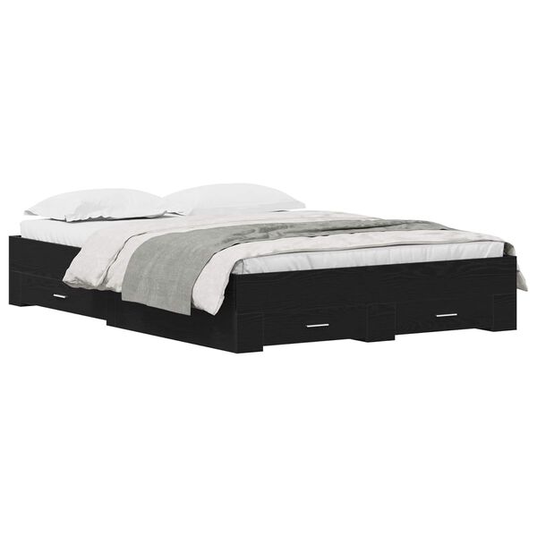 vidaXL R&aacute;m postele Čierny dub 160 x 200 cm Kompozitn&eacute; drevo