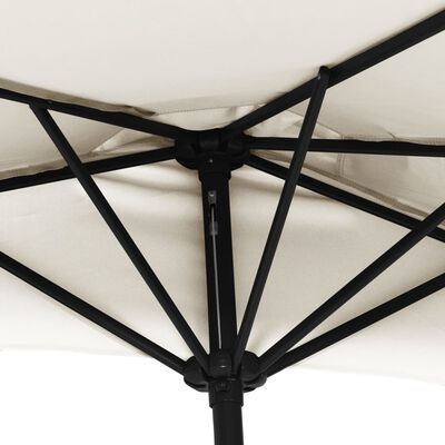 vidaXL Balkónový slnečník, hliníková tyč, pieskový 300x155 cm, polkruh