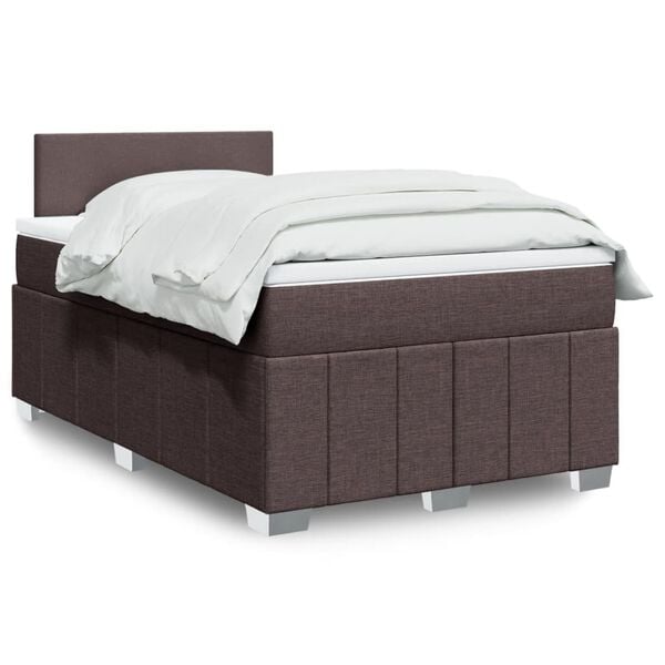 vidaXL Boxspring posteľ s matracom tmavohned&aacute; 120x190 cm l&aacute;tka
