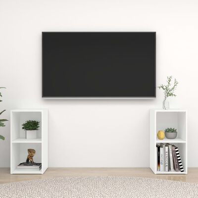 vidaXL TV skrinky 2 ks biele 72,5x35x36,5 cm drevotrieska
