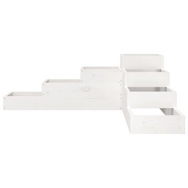 vidaXL Z&aacute;hr. kvetin&aacute;č 4-posch. 106x104,5x36 cm biely mas&iacute;vna borovica