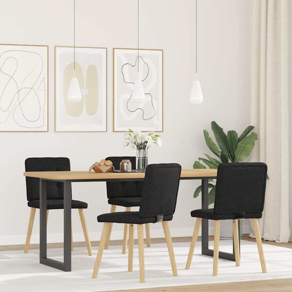 vidaXL Jedálenské stoličky 4 ks, čierne, látka