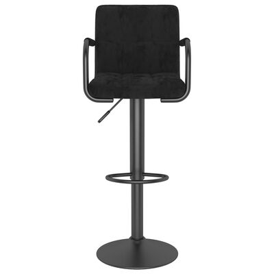 vidaXL Barová stolička čierna zamatová