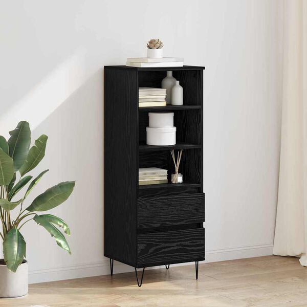 vidaXL Highboard Čierny dub 40 x 36 x 110 cm Kompozitn&eacute; drevo
