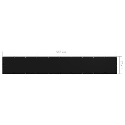 vidaXL Balkónová markíza, čierna 75x500 cm, oxfordská látka