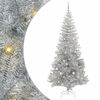 vidaXL Vianočn&yacute; stromček s 300 LED-i so stojanom Strieborn&aacute; 240 cm PET