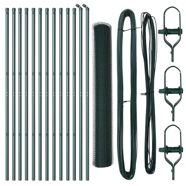 vidaXL Stĺp na plot. Zelen&aacute; 25 x 1,4 m (25 mm sieť) Ocel a PVC