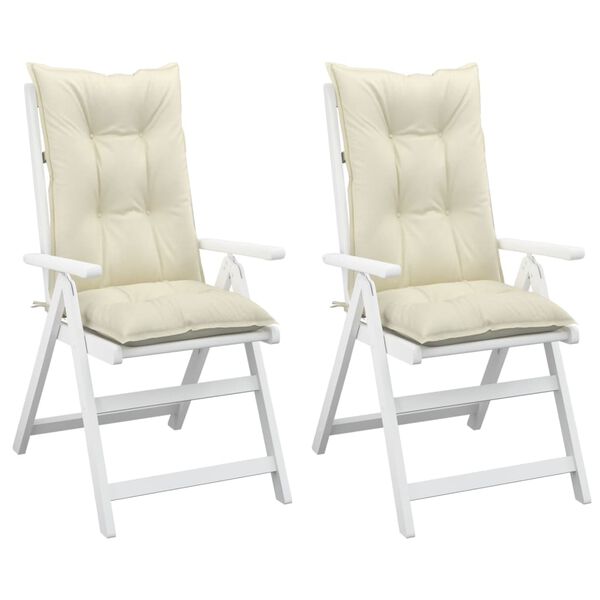 vidaXL Podložky na záhradné stoličky, vysoké operadlo 2 ks 120x50x7 cm