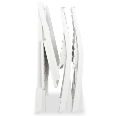 vidaXL 3-dielna skladacia bistro súprava plast biela