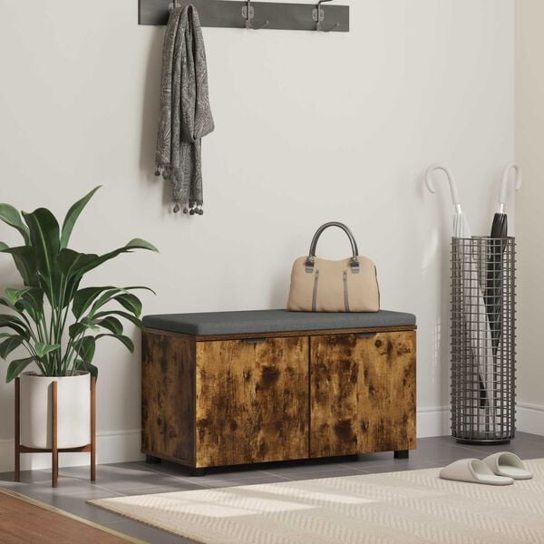 vidaXL Predsieňov&aacute; lavica s vank&uacute;&scaron;om Dymov&aacute; dub 80 x 46 x 46 cm