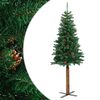 vidaXL &Uacute;zky vianočn&yacute; stromček, prav&eacute; drevo a &scaron;i&scaron;ky, zelen&yacute; 210 cm, PVC