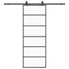 vidaXL Posuvn&eacute; dvere s kovan&iacute;m čierne 76x205 cm ESG sklo
