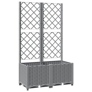 vidaXL Z&aacute;hradn&yacute; kvetin&aacute;č s mriežkou bledosiv&yacute; 80x40x136 cm PP