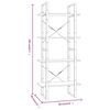 vidaXL 4-poschodová knižnica sivá sonoma 60x30x140 cm spracované drevo