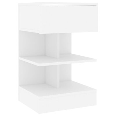 vidaXL Nočný stolík biely 40x35x65 cm drevotrieska